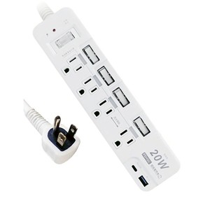 小白的生活工場*安全達人 3P-5開4插智慧快充延長線1.8M 20W PD+QC 2埠(TC-60PLC)SH4346