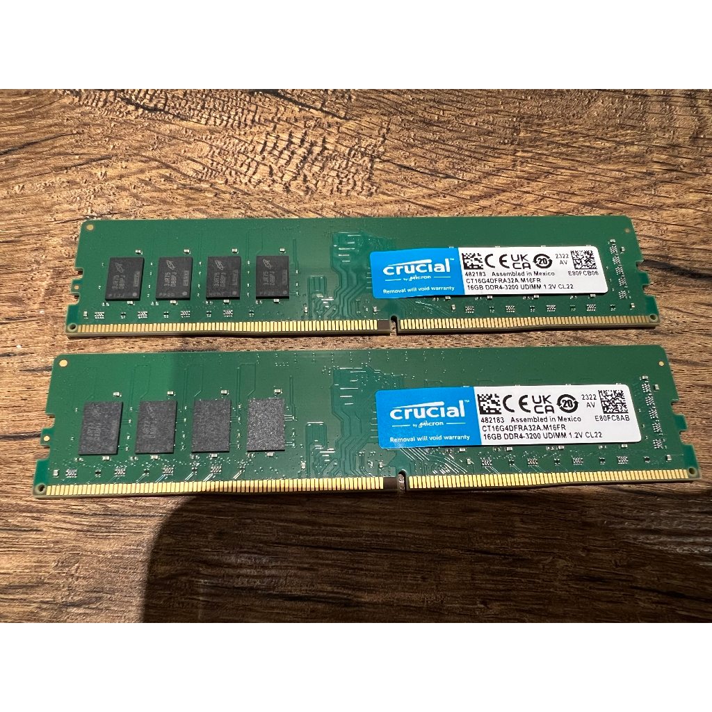 桌機記憶體 Crucial 美光 RAM 32GB (2x16GB) DDR4 3200MHz CL22