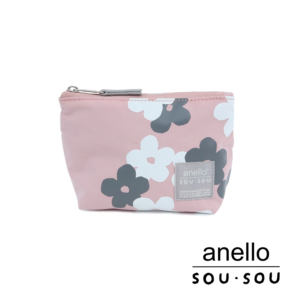 anello SOU．SOU聯名款第三彈 經典印花化妝包 (SAIS020-PI) 疊花 粉紅