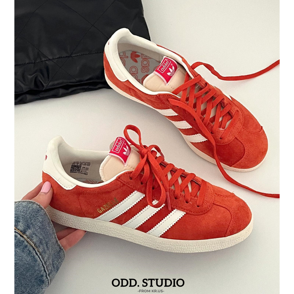ODD/ Adidas Originals Gazelle 橙紅 夕陽紅 太陽紅 紅色 橙白 復古 休閒鞋 GY7339