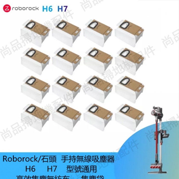 適配  Roborock/石頭手持無線吸塵器 H6 H7 型號通用 高效集塵無紡布 集塵袋 清潔更換塵袋 副廠配件耗材