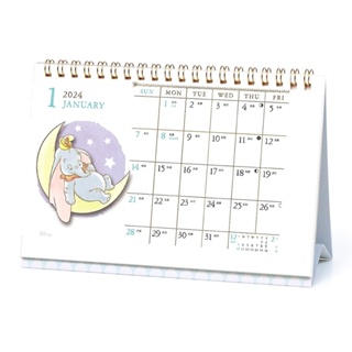 日本A.P.J 2024 水彩風線圈可立式桌曆 月曆 Disney 迪士尼 綜合 UA11533