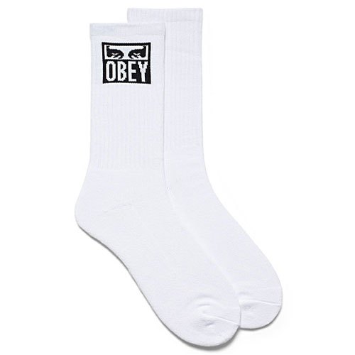OBEY 100260141-WHT OBEY EYES ICON SOCKS 中筒襪 / 小腿襪 (白色) 化學原宿