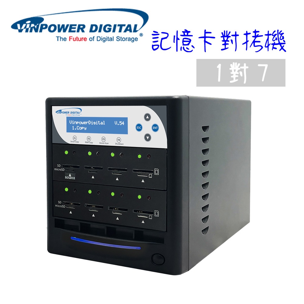 【台灣製造】Vinpower Digital 鯊魚型 1對7 SD/Micro SD記憶卡對拷機 1台