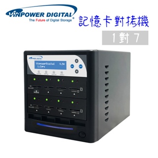【台灣製造】Vinpower Digital 鯊魚型 1對7 SD/Micro SD記憶卡對拷機 1台