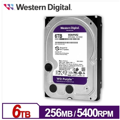 【台灣現貨】WD64PURZ 紫標 6TB 3.5吋監控系統硬碟