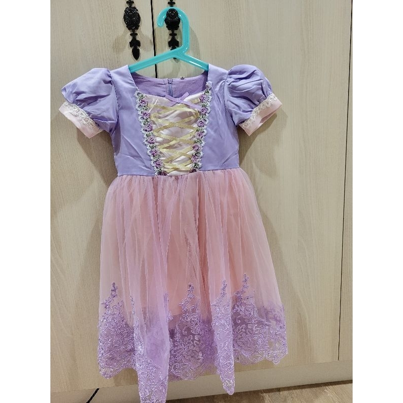 女童迪士尼公主洋裝 萬聖節服飾 公主蕾絲洋裝 表演禮服 二手