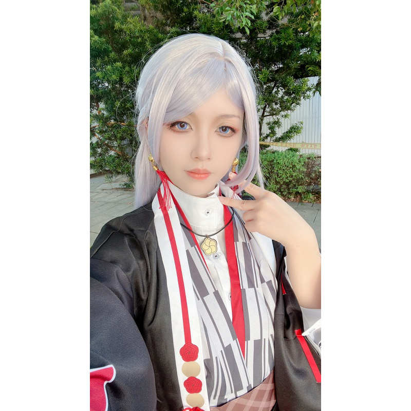 出租/售 弦月 藤士郎 cos 服 彩虹社Vtuber虛擬主播 VΔLZ cosplay 假髮 髮簪 道具 浴衣 和服