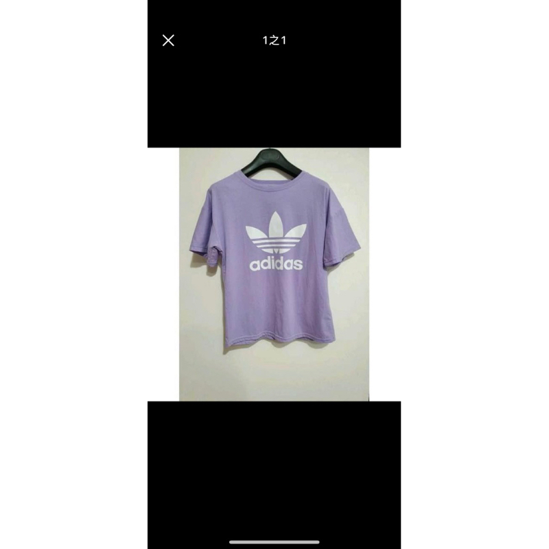 二手 翻玩Adidas 紫色短袖T恤 M號
