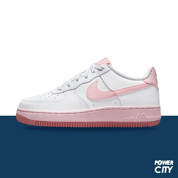 【NIKE】Nike AIR FORCE 1 (GS) 運動鞋 休閒鞋 女鞋 AF1 粉白 大童 -CT3839107