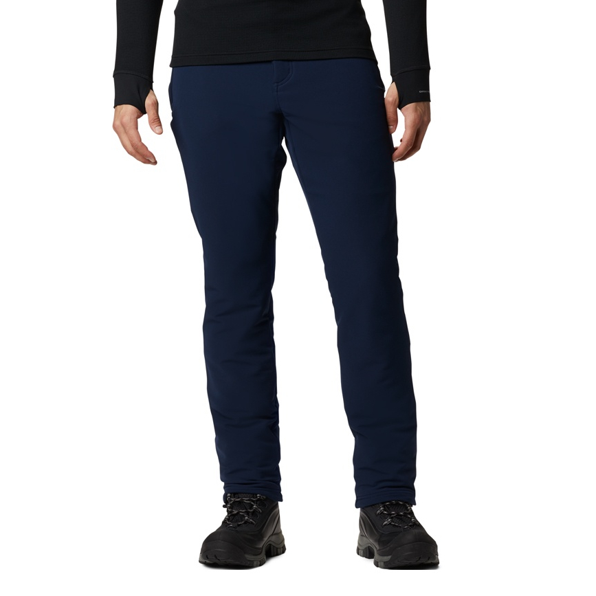 【Columbia】UPE55720 男款 防潑鋁點保暖長褲 深藍 發熱褲