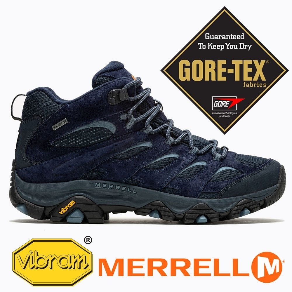 【MERRELL 美國】MOAB 3男中筒GORE-TEX健行鞋『深藍』037733