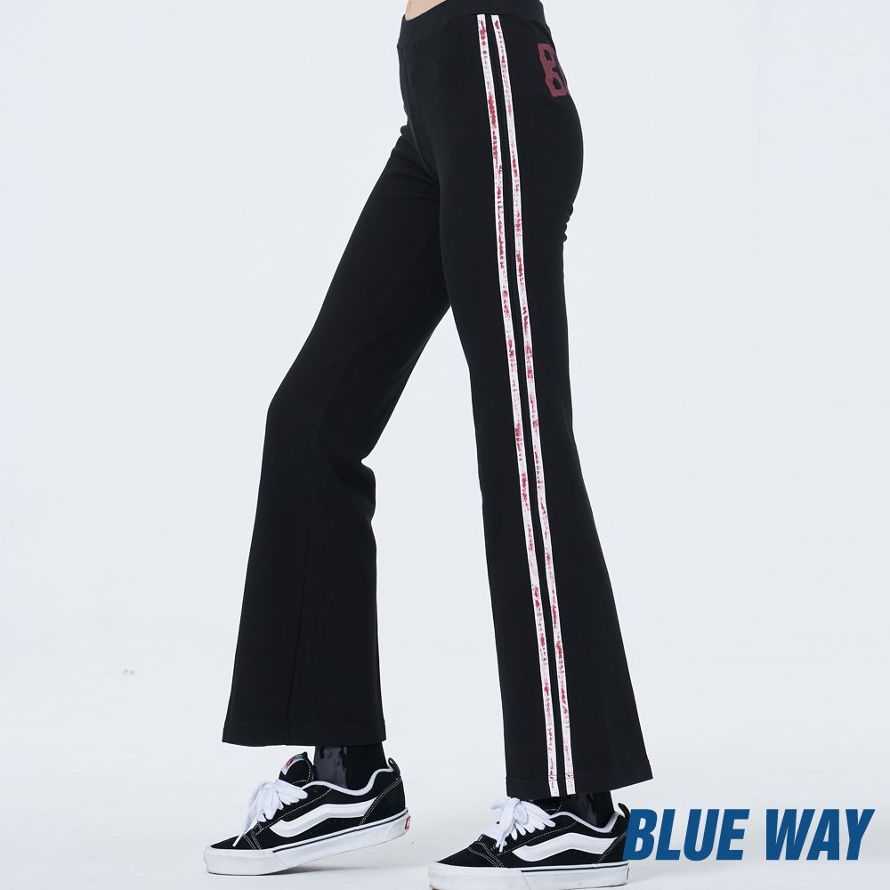 BLUE WAY - 女款 小喇叭休閒運動長褲(黑)