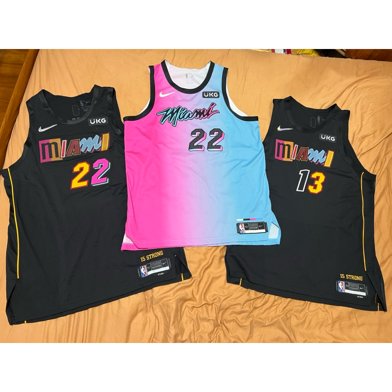 NBA 邁阿密 熱火 Jimmy Butler &amp; Bam Adebayo城市AU球員版 含贊助標 球衣