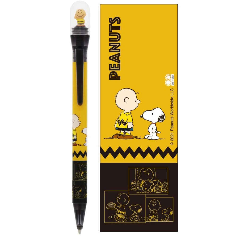 sun-star 日本製 Snoopy 側壓式公仔自動鉛筆 0.5mm 史努比 查理布朗 Chara Para