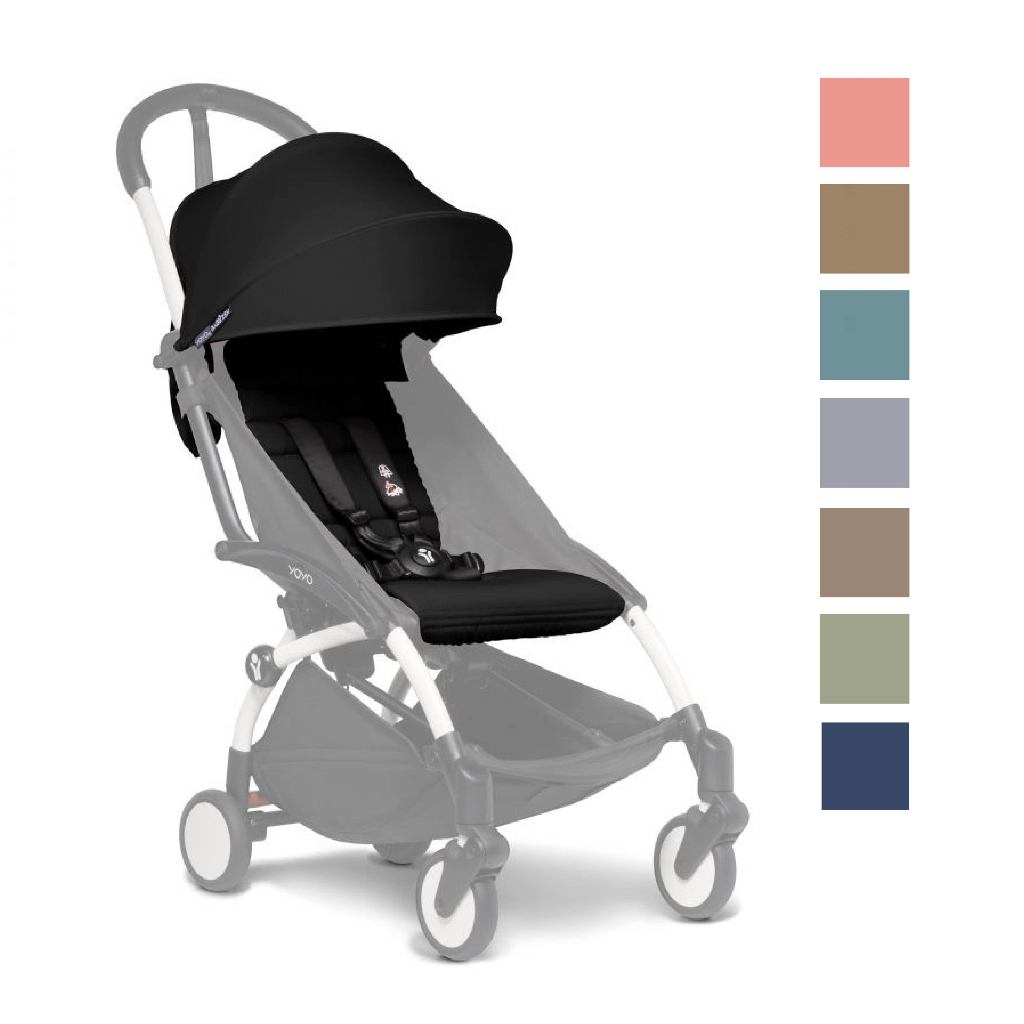 法國 Stokke YOYO Plus嬰兒手推車配件-坐墊+遮陽棚(8色可選)【安琪兒婦嬰百貨】