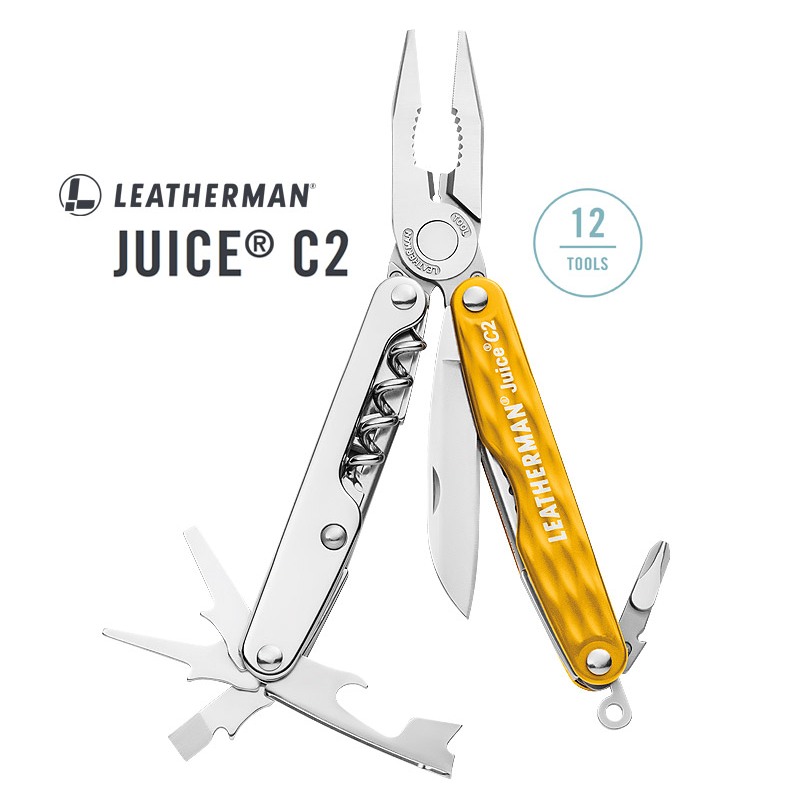 📢光世界 LEATHERMAN JUICE C2 工具鉗 831936灰色 831934黃色 多功能 不鏽鋼刀 免運🚛