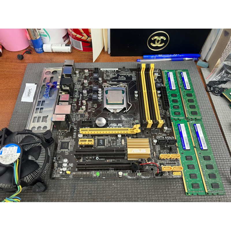 《雙11大特價》華碩B85M-E主機板+CPU I5 4440+DDR3 4Gx4+銅扇+擋板 1150腳位