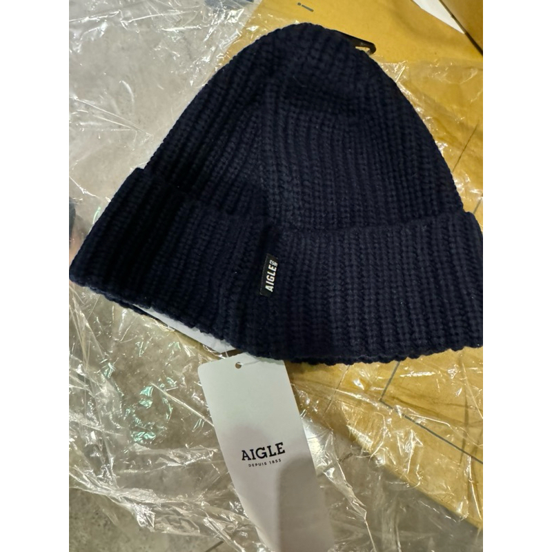 全新aigle 針織保暖毛帽 藍色 AQ-FAMA58M057