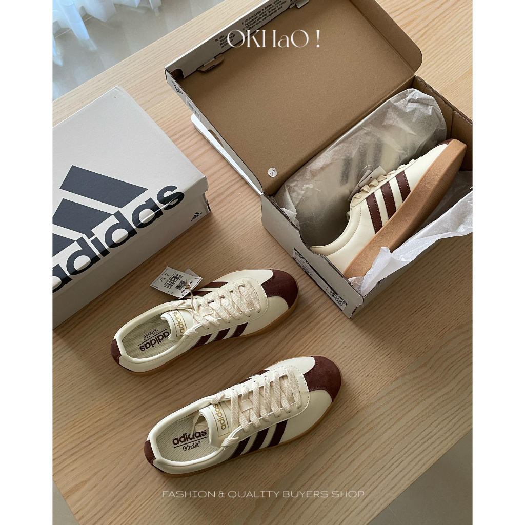 OKHaO！Adidas Neo VI Court 卡其 米白 白棕 奶茶色 咖啡 T頭 男女 ID6016