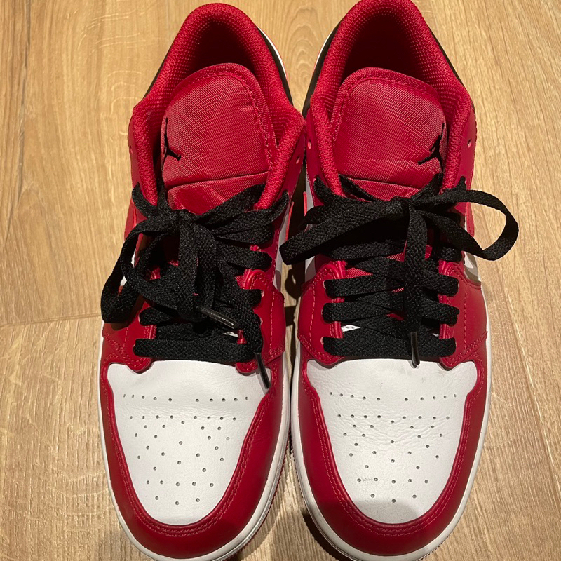 Nike Air Jordan 1 Low 男鞋 紅白黑色 經典 低筒 休閒鞋 二手US8.5