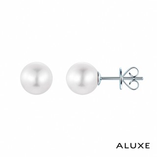 ALUXE 亞立詩 天然淡水珍珠 8-8.5mm 18K金 珍珠耳環 純粹珍珠 EE0037
