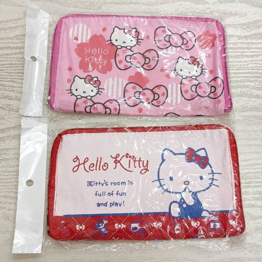 【卡通聯名周邊】 Hello Kitty 凱蒂貓 皮夾式折疊購物袋 購物袋 收納袋 束口袋 包包 外出袋 禮物 交換禮物