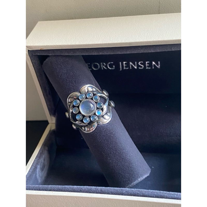 Georg Jensen喬治傑生GJ#10 丹麥製 絕版 月光石戒指