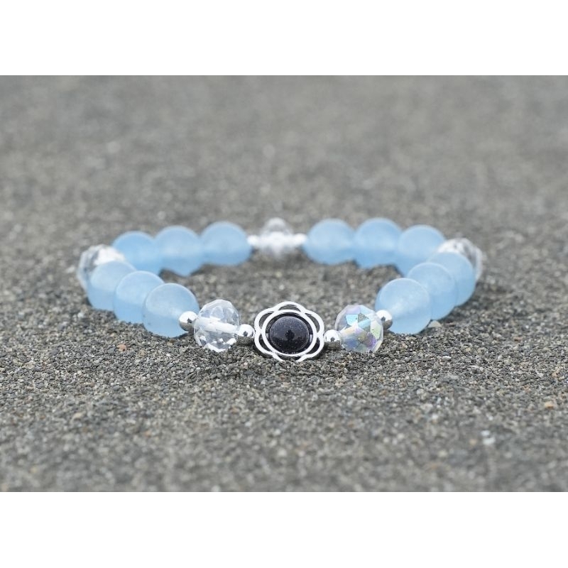 〔純粹〕藍砂石/白水晶/藍晶/純手工天然水晶