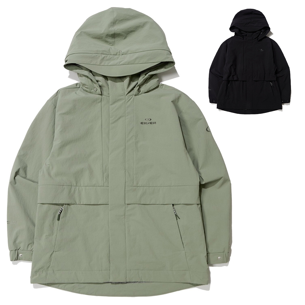 法國【EiDER】女Gore-tex Windstopper 防風抗水中長版外套 / 23EDWU23103-[卡其綠、