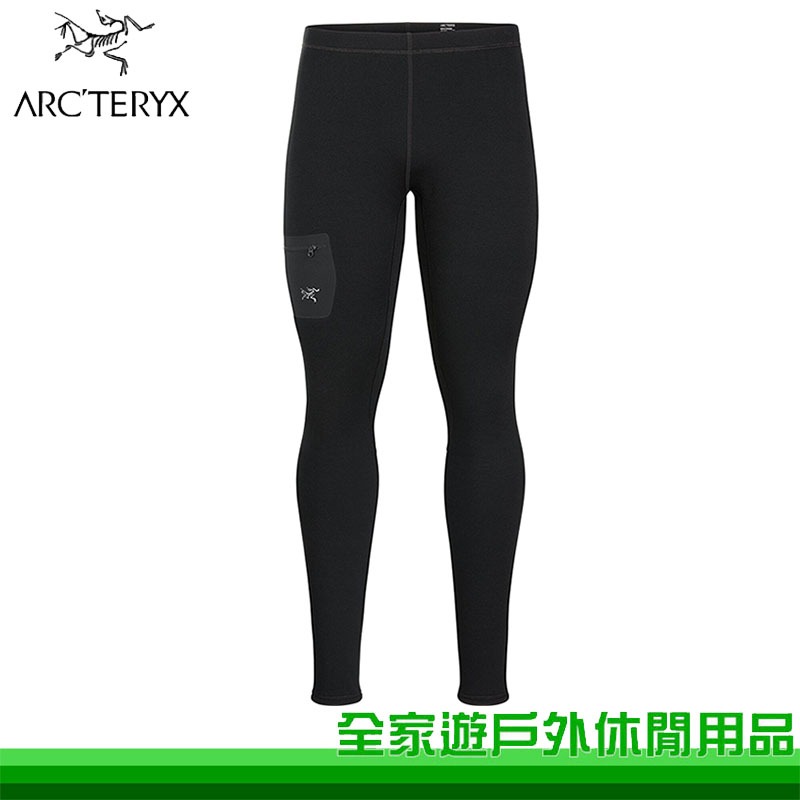 【全家遊戶外】Arcteryx 始祖鳥 男 Rho 保暖刷毛內層長褲 黑 登山保暖長褲 刷毛內搭褲 X000006289