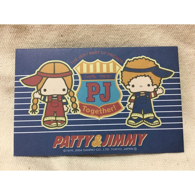日本 三麗鷗 sanrio kitty - Patty&amp;Jimmy 小卡片/卡片/信封 (早期/絕版)