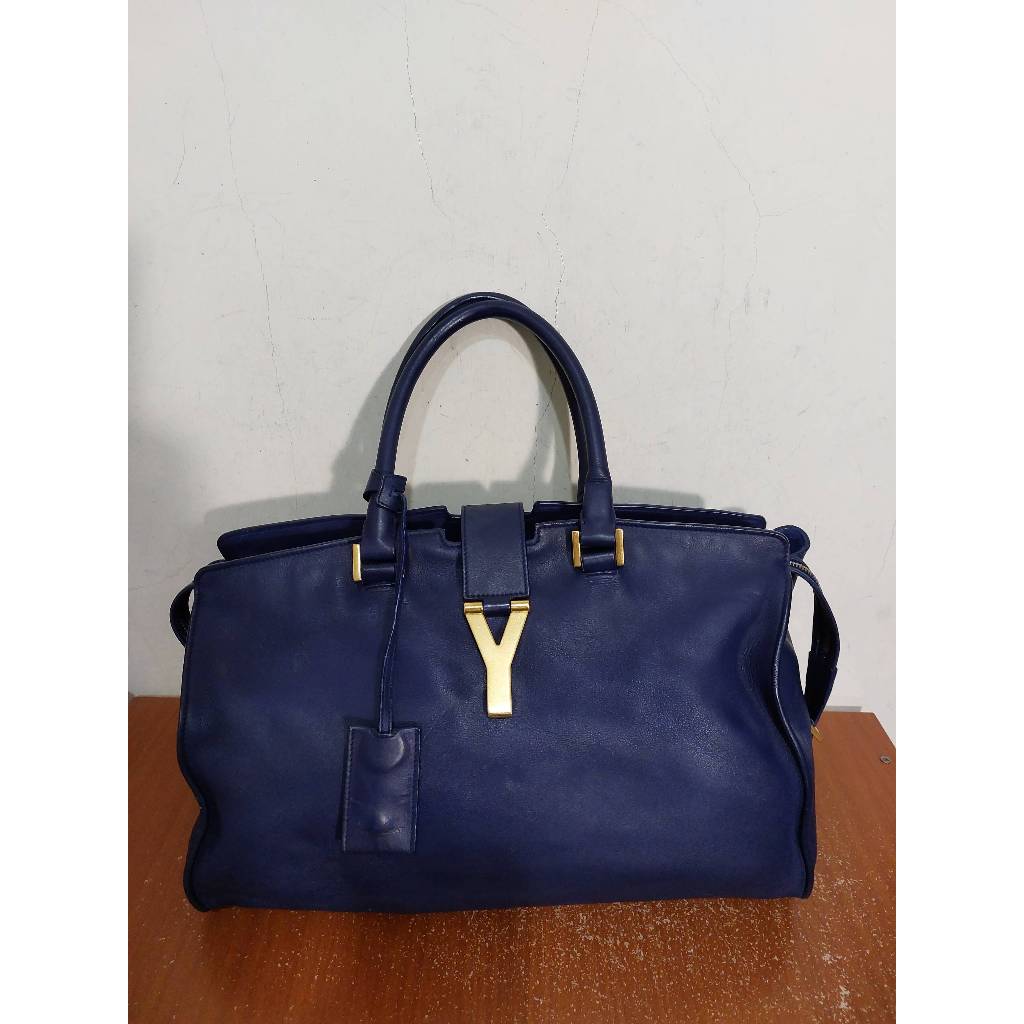 義大利製 Yves Saint Laurent Cabas Chyc Y Bag 聖羅蘭 YSL 手提包 托特包