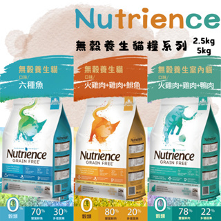 ☀️毛怪☀️【Nutrience 紐崔斯】無穀養生貓糧系列 2.5kg / 5kg 無穀貓糧 貓飼料