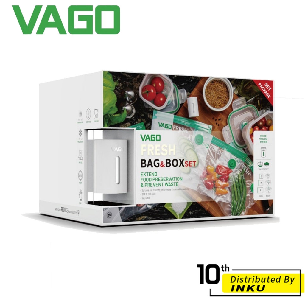 VAGO 超值禮盒組 內含 (真空機+真空盒+食物真空袋) 原廠公司貨