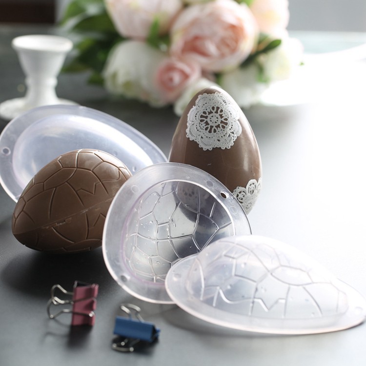 3D硬塑恐龍蛋立體巧克力模具(附固定夾)/復活節彩蛋模