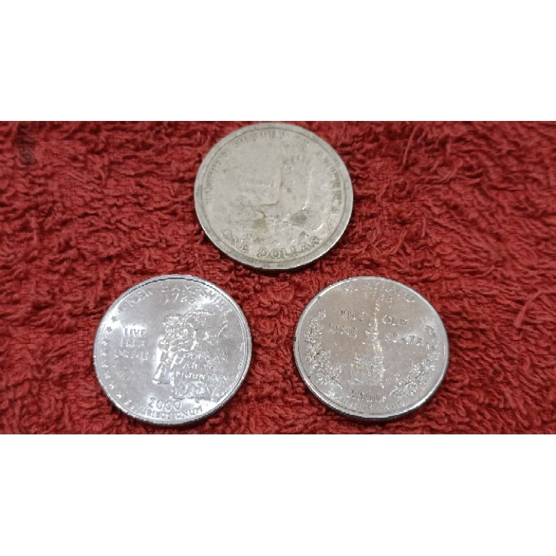 美國千禧年西元2000年發行紀念幣三枚
