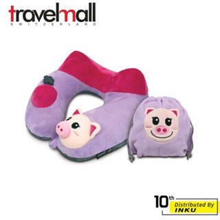 Travelmall 動物系列專利3D按壓式充氣枕 附同款精緻收納袋 可愛 充氣枕 午休枕 兒童
