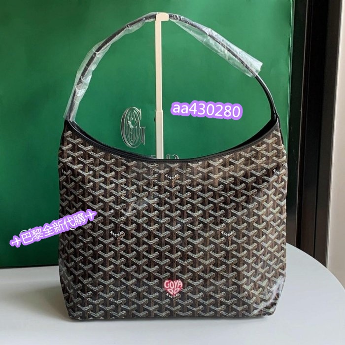 ✈巴黎全新代購✈GOYARD 戈雅 黑色  彩繪 紅愛心 Bohème Hobo Bag 肩背 手提 Hobo包