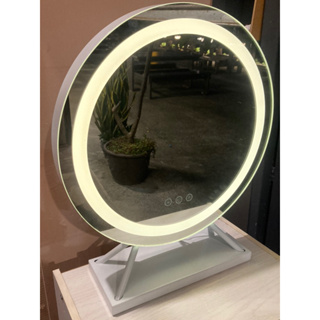 LED觸控式面板可調光化妝鏡/網紅補光桌鏡/圓形梳妝鏡/圓形鏡子/氣氛燈/小夜燈