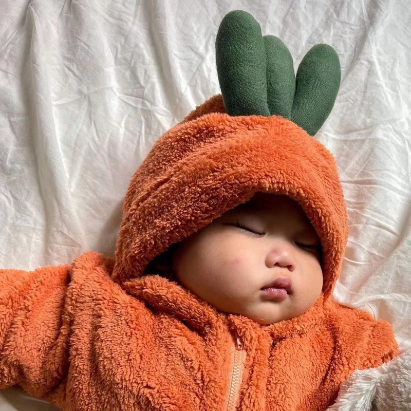 𝐦𝐢𝐧𝐦𝐢𝐧𝐬𝐡𝐨𝐩☀｜紅蘿蔔🥕白蘿蔔裝 秋冬款蘿蔔造型連身衣 嬰幼兒造型外套 男女童裝毛絨爬服