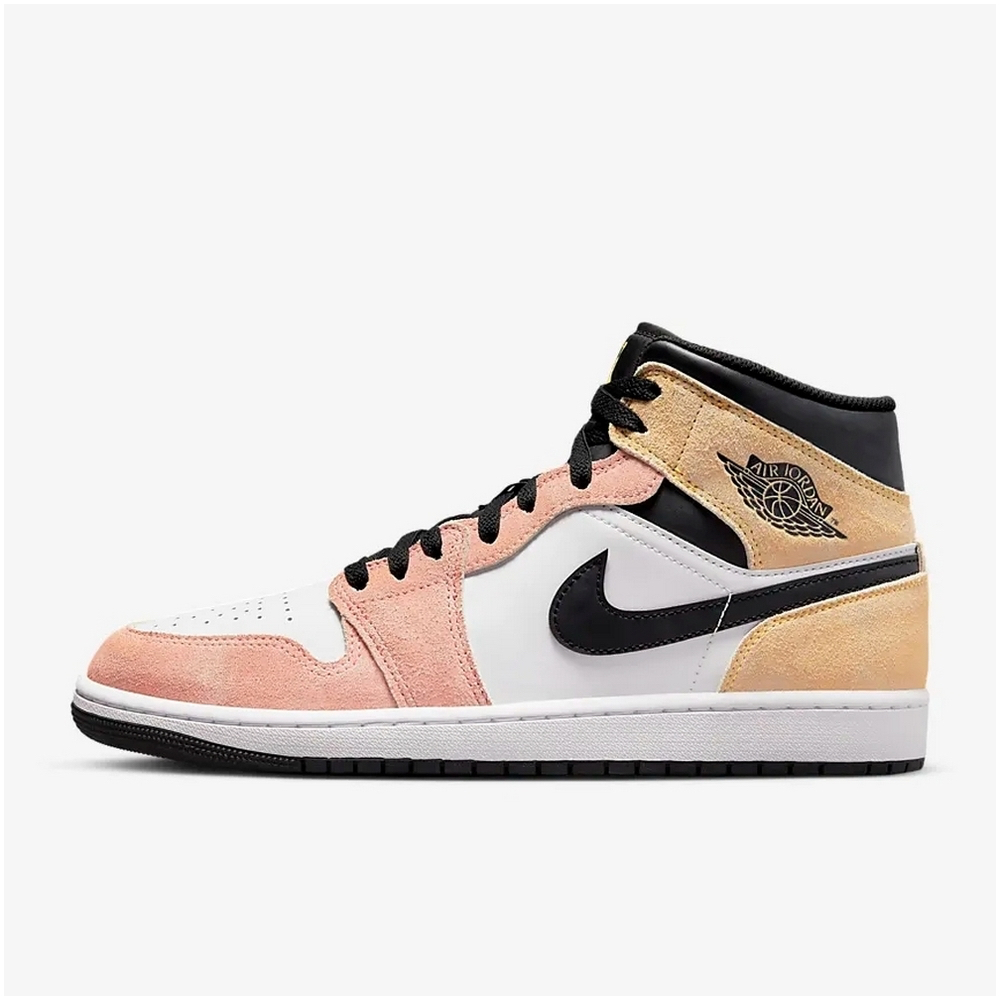 Nike Air Jordan 1 Mid SE男鞋粉橘Flight Club AJ1 漸層日落麂皮DX4332-800