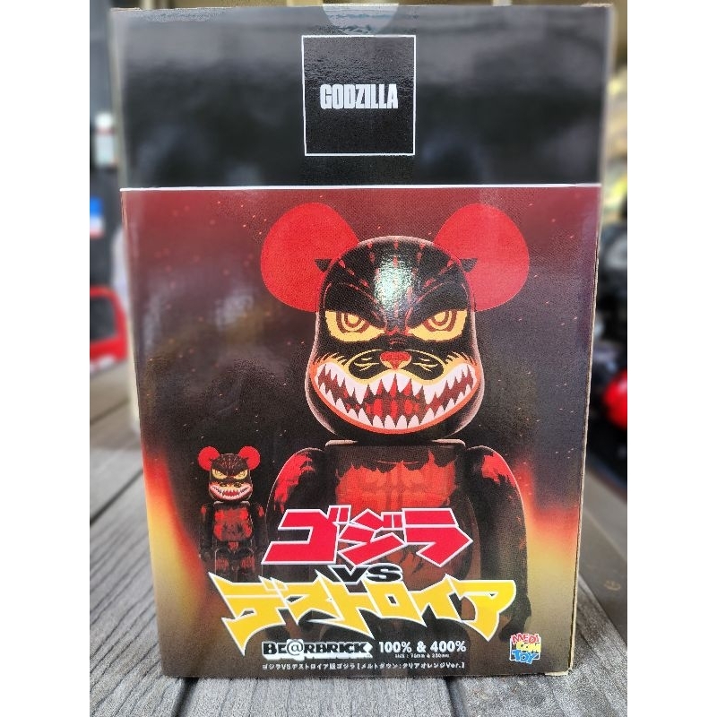 BLS . Be@rbrick 紅蓮 哥吉拉 400%100% 紅透版 熔岩 哥吉拉 godzila 庫柏力克熊