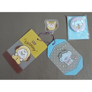 ° 降價出清 日本 BT21 CHIMMY + KOYA 卡牌 造型 吊飾+日本 BT21 KOYA 喫麵包 造型 別針
