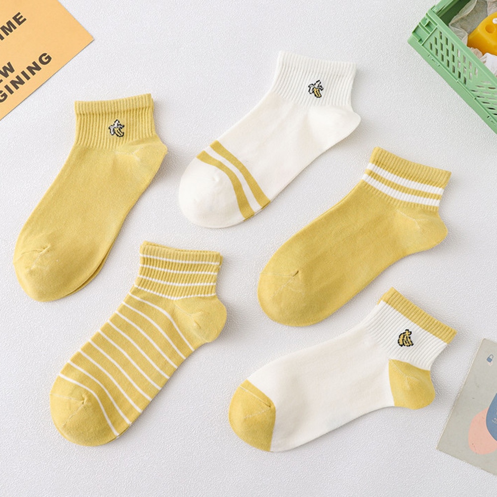 【Wonderland】香蕉芭娜娜日系棉質短襪(5雙)
