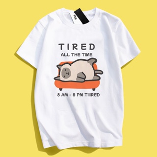 JZ TEE 暹羅貓-疲憊 印花衣服短袖T恤S~2XL 男女通用版型