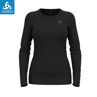【ODLO 瑞士】女 MERINO 200 羊毛圓領上衣 黑 111601 內層衣 保暖長袖上衣 戶外機能衣 羊毛衣