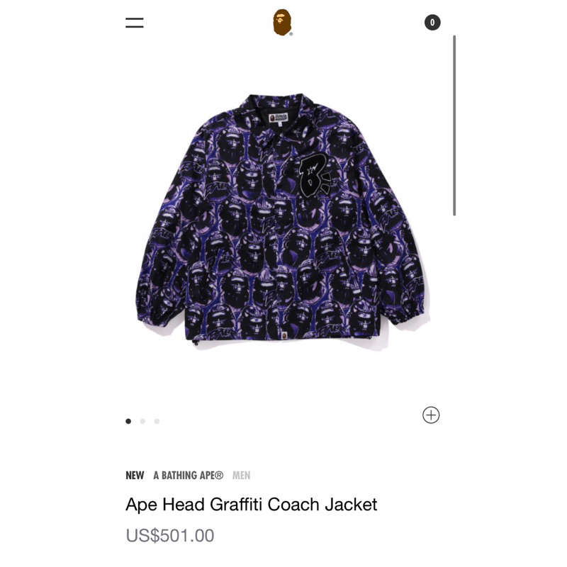 日本正品A BATHING APE® MEN Ape Head Graffiti Coach Jacket滿版 外套