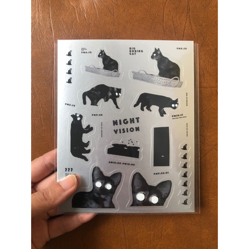 貓咪 攝影機 夜間魔視 刀模 透明貼紙 手帳 筆電 手機貼紙 2.0