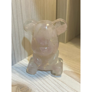《mini熊～世界》🐻天然粉水晶碎石🐻小熊擺件🐻
